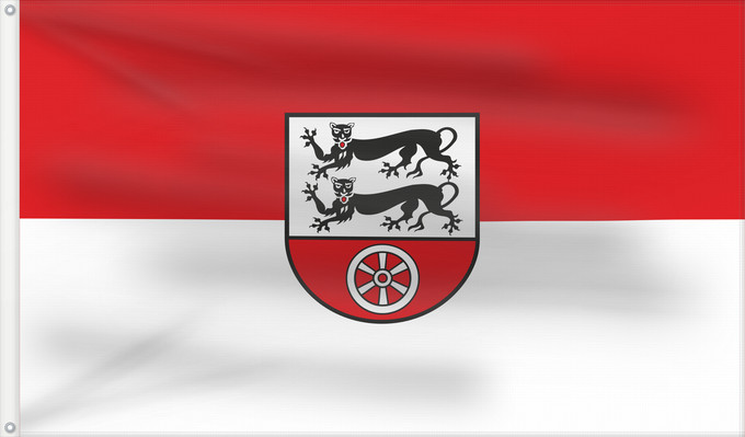 Flagge, mit zwei Metallösen und verstärktem Besatzband: Hohenlohekreis (Kreis)