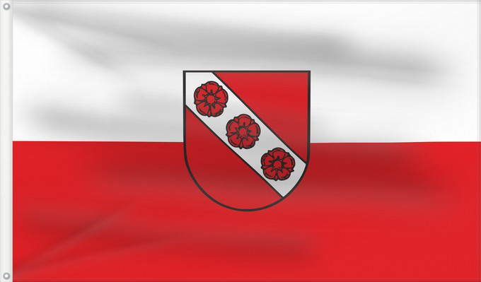 Flagge, mit zwei Metallösen und verstärktem Besatzband: Mulfingen (Nördliches Baden-Württemberg)