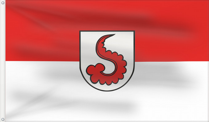 Flagge, mit zwei Metallösen und verstärktem Besatzband: Pfedelbach (Nördliches Baden-Württemberg)