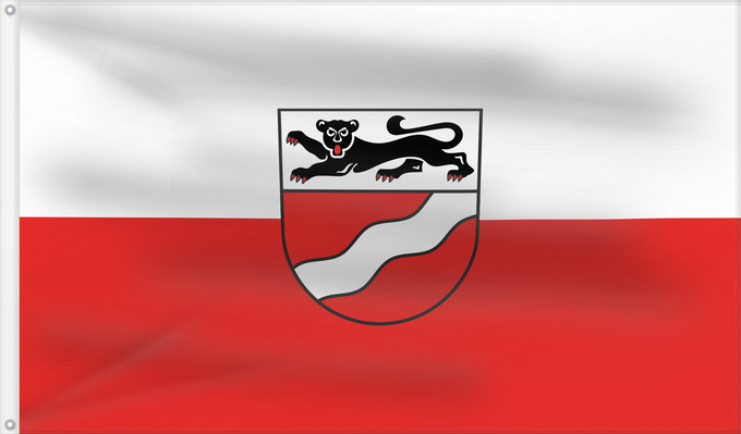 Bandera, con dos ojales metálicos y lado del asta reforzado: Weißbach (Nördliches Baden-Württemberg)
