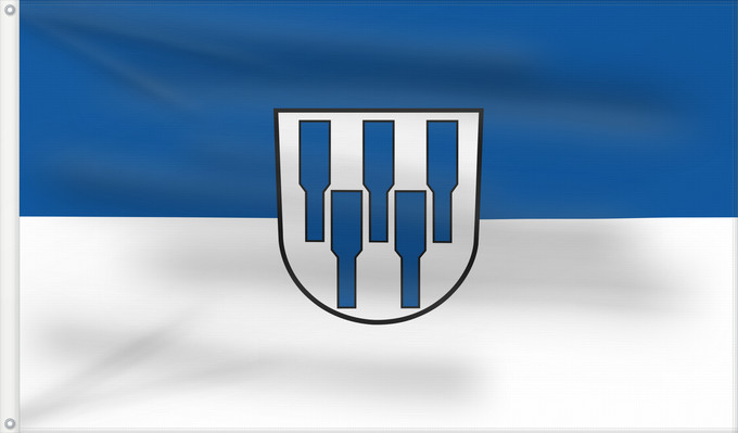 Bandera, con dos ojales metálicos y lado del asta reforzado: Obersontheim (Nördliches Baden-Württemberg)