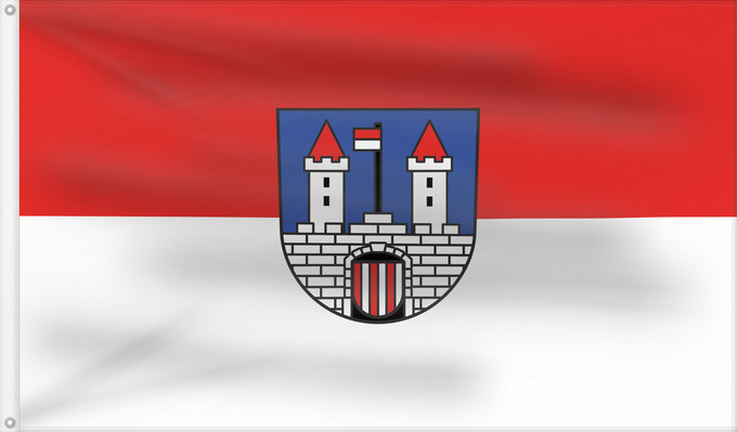 Bandera, con dos ojales metálicos y lado del asta reforzado: Niederstetten (Nördliches Baden-Württemberg)