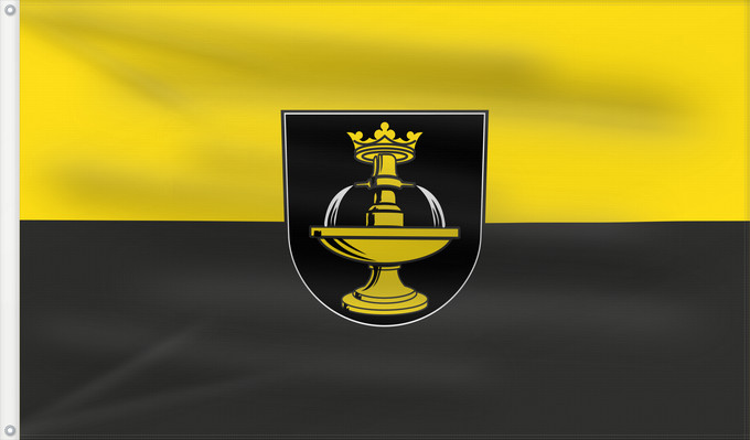 Bandera, con dos ojales metálicos y lado del asta reforzado: Königsbronn (Schwäbische Alb)