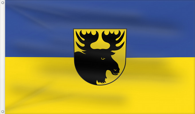 Bandera, con dos ojales metálicos y lado del asta reforzado: Ellenberg (Schwäbische Alb)