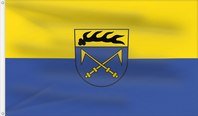 Bandera, con dos ojales metálicos y lado del asta reforzado: Heubach (Schwäbische Alb)