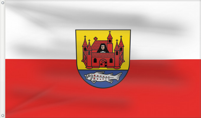 Bandera, con dos ojales metálicos y lado del asta reforzado: Jagstzell (Schwäbische Alb)