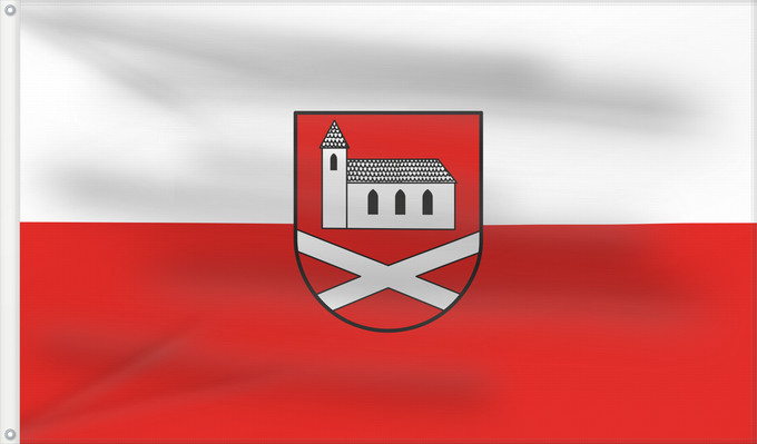 Bandera, con dos ojales metálicos y lado del asta reforzado: Kirchheim am Ries (Schwäbische Alb)
