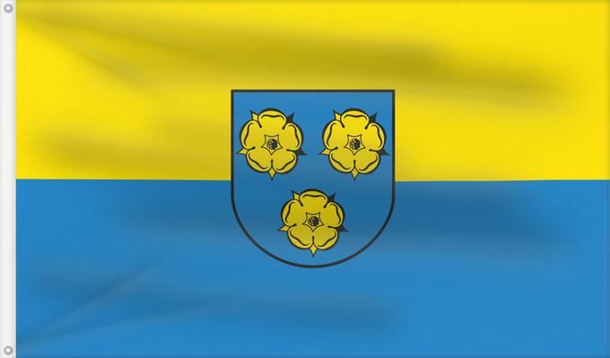 Bandera, con dos ojales metálicos y lado del asta reforzado: Oberkochen (Schwäbische Alb)