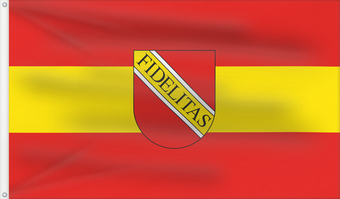 Flagge, mit zwei Metallösen und verstärktem Besatzband: Karlsruhe (Nördlicher Schwarzwald)