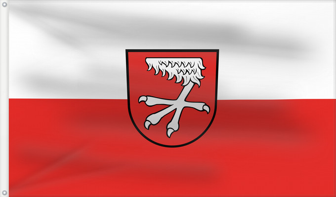 Flagge, mit zwei Metallösen und verstärktem Besatzband: Kürnbach (Nördliches Baden-Württemberg)
