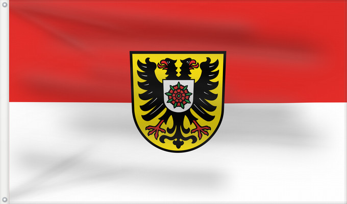 Flagge, mit zwei Metallösen und verstärktem Besatzband: Kraichtal (Nördliches Baden-Württemberg)