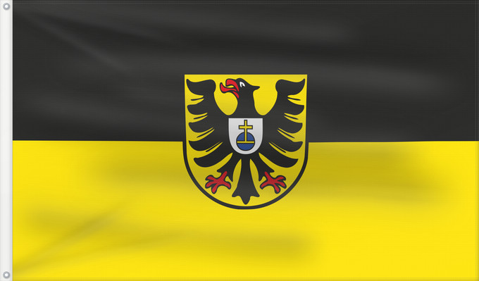 Flagge, mit zwei Metallösen und verstärktem Besatzband: Neckargemünd (Nördliches Baden-Württemberg)
