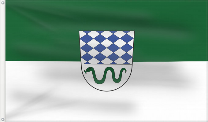 Flagge, mit zwei Metallösen und verstärktem Besatzband: Oftersheim (Nördliches Baden-Württemberg)