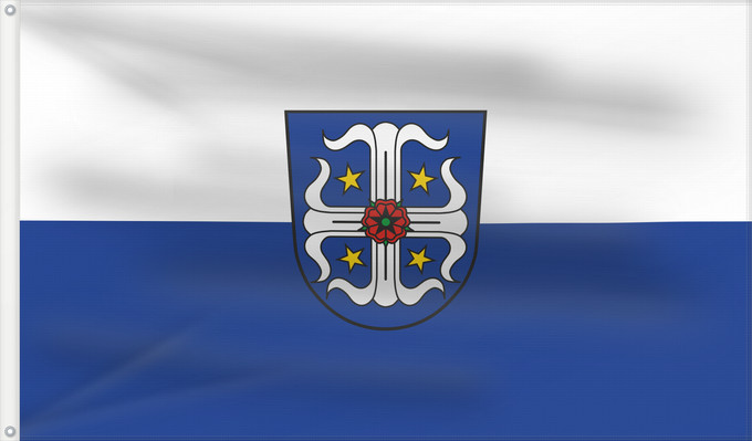 Flagge, mit zwei Metallösen und verstärktem Besatzband: Plankstadt (Nördliches Baden-Württemberg)