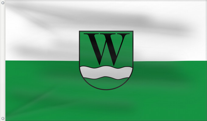 Flag, with two metal eyelets and reinforced hoist: Wiesenbach (Nördliches Baden-Württemberg)