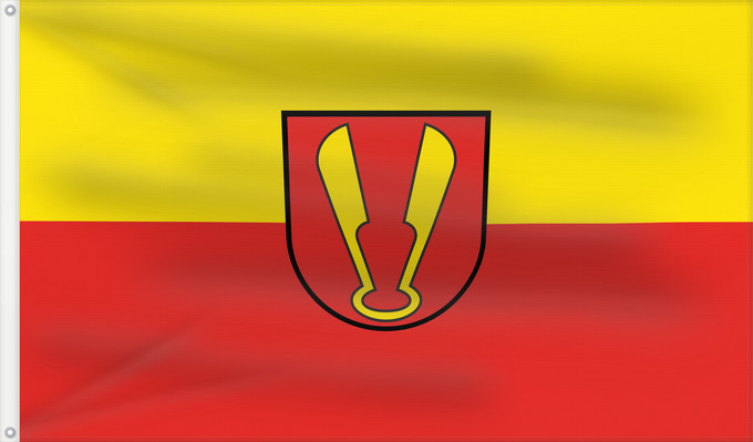 Flag, with two metal eyelets and reinforced hoist: Ispringen (Nördliches Baden-Württemberg)