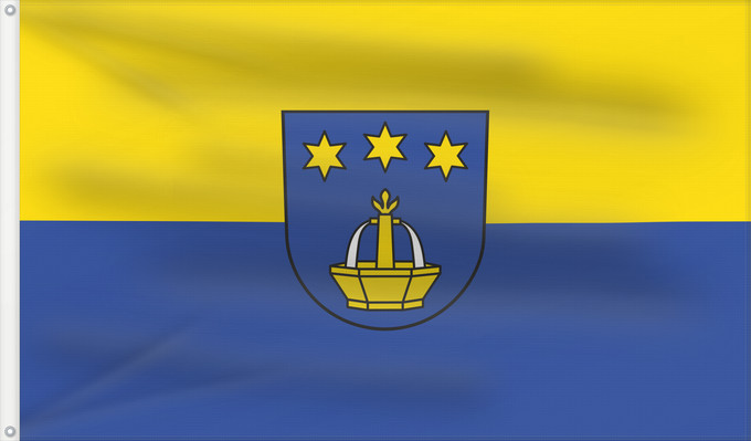Bandera, con dos ojales metálicos y lado del asta reforzado: Niefern-Öschelbronn (Nördlicher Schwarzwald)
