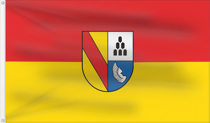 Flagge, mit zwei Metallösen und verstärktem Besatzband: Emmendingen (Kreis)