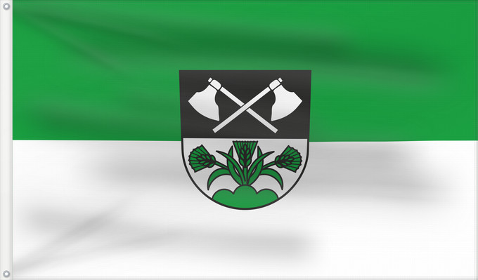 Bandera, con dos ojales metálicos y lado del asta reforzado: Irndorf (Schwäbische Alb)