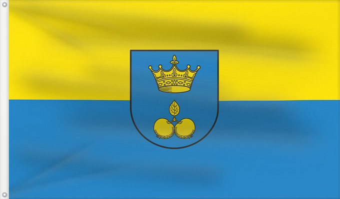 Flag, with two metal eyelets and reinforced hoist: Königsheim (Schwäbische Alb)