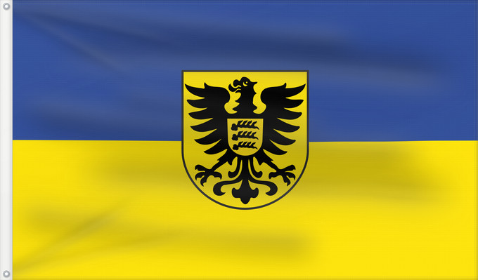 Flag, with two metal eyelets and reinforced hoist: Trossingen (Schwäbische Alb)