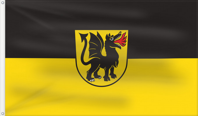 Flag, with two metal eyelets and reinforced hoist: Wurmlingen (Schwäbische Alb)