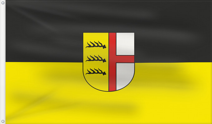 Bandera, con dos ojales metálicos y lado del asta reforzado: Rietheim-Weilheim (Schwäbische Alb)