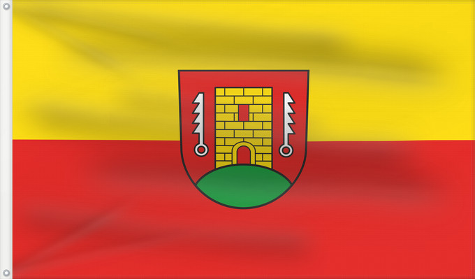 Bandera, con dos ojales metálicos y lado del asta reforzado: Hohenstein (Schwäbische Alb)