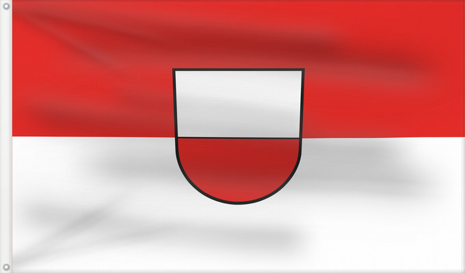 Flag, with two metal eyelets and reinforced hoist: Haigerloch (Schwäbische Alb)