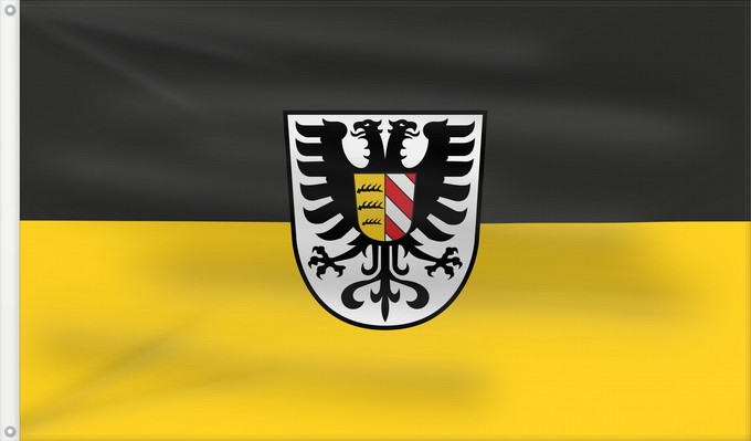 Bandera, con dos ojales metálicos y lado del asta reforzado: Alb-Donau-Kreis (Kreis)