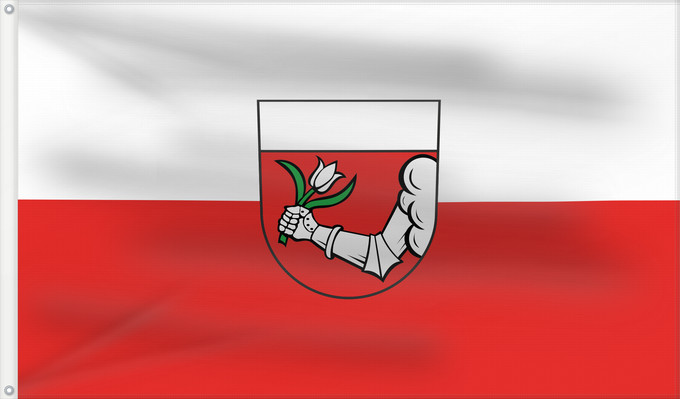Flag, with two metal eyelets and reinforced hoist: Grundsheim (Schwäbische Alb)