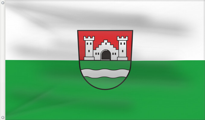 Bandera, con dos ojales metálicos y lado del asta reforzado: Burgrieden (Württembergisches Allgäu Oberschwaben)