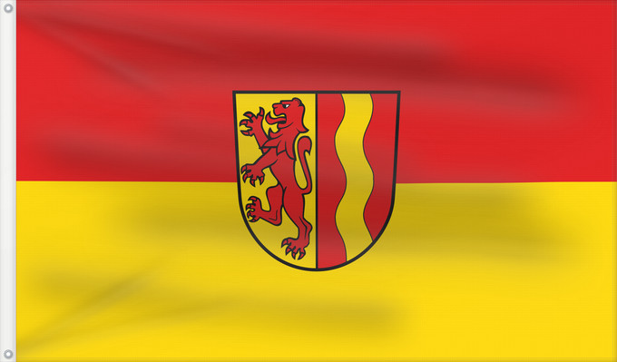 Flagge, mit zwei Metallösen und verstärktem Besatzband: Dettingen an der Iller (Württembergisches Allgäu Oberschwaben)