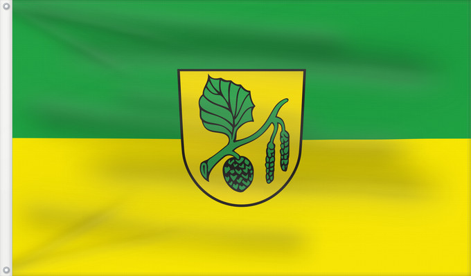 Flag, with two metal eyelets and reinforced hoist: Erlenmoos (Württembergisches Allgäu Oberschwaben)