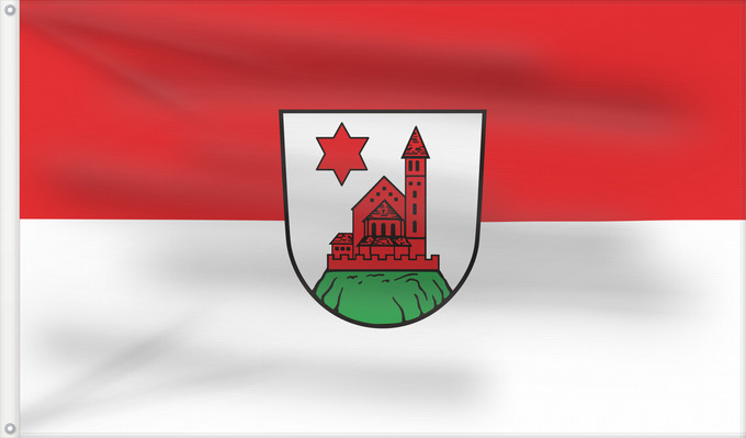 Flag, with two metal eyelets and reinforced hoist: Kirchberg an der Iller (Württembergisches Allgäu Oberschwaben)