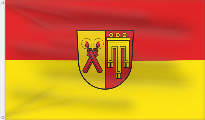Flagge, mit zwei Metallösen und verstärktem Besatzband: Kirchdorf an der Iller (Württembergisches Allgäu Oberschwaben)