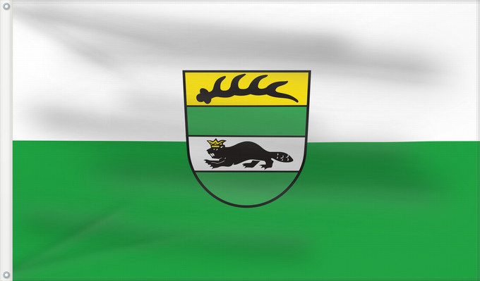 Bandera, con dos ojales metálicos y lado del asta reforzado: Mittelbiberach (Württembergisches Allgäu Oberschwaben)