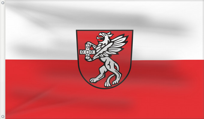 Flag, with two metal eyelets and reinforced hoist: Rot an der Rot (Württembergisches Allgäu Oberschwaben)