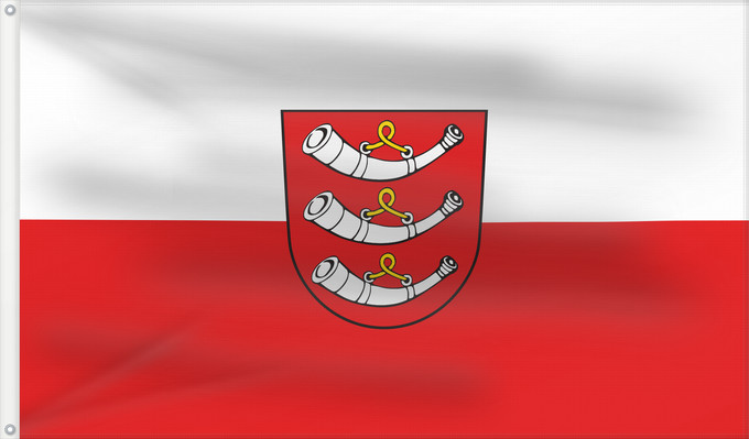 Flag, with two metal eyelets and reinforced hoist: Aitrach (Württembergisches Allgäu Oberschwaben)