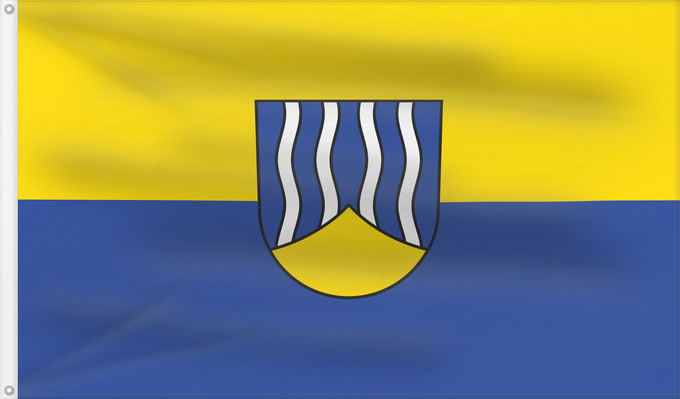 Flag, with two metal eyelets and reinforced hoist: Boms (Württembergisches Allgäu Oberschwaben)