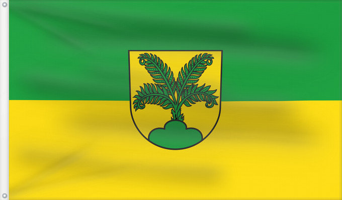 Bandera, con dos ojales metálicos y lado del asta reforzado: Grünkraut (Württembergisches Allgäu Oberschwaben)