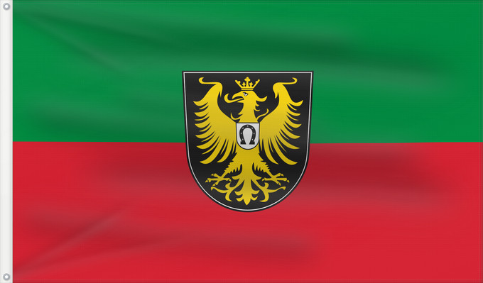 Flag, with two metal eyelets and reinforced hoist: Isny im Allgäu (Württembergisches Allgäu Oberschwaben)