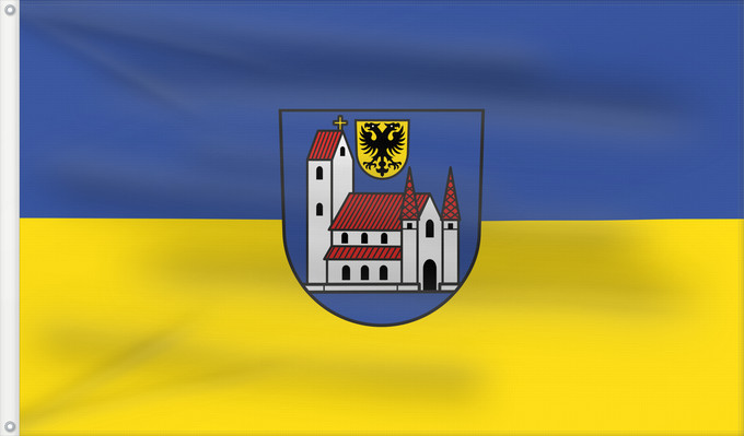 Bandera, con dos ojales metálicos y lado del asta reforzado: Leutkirch im Allgäu (Württembergisches Allgäu Oberschwaben)