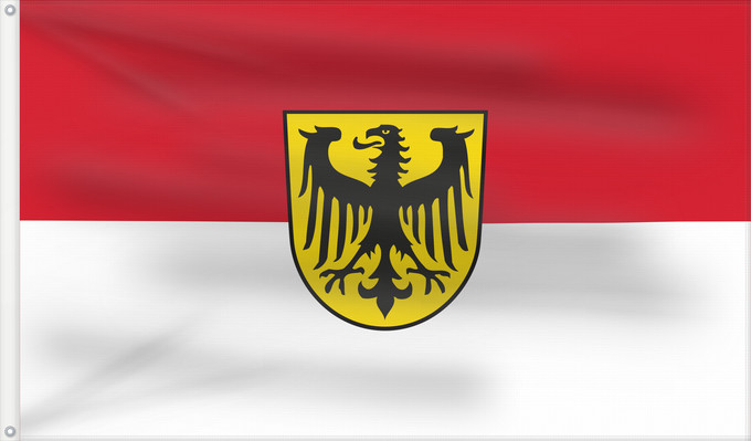 Flag, with two metal eyelets and reinforced hoist: Pfullendorf (Württembergisches Allgäu Oberschwaben)