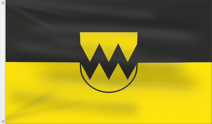 Flag, with two metal eyelets and reinforced hoist: Schwenningen (Schwäbische Alb)