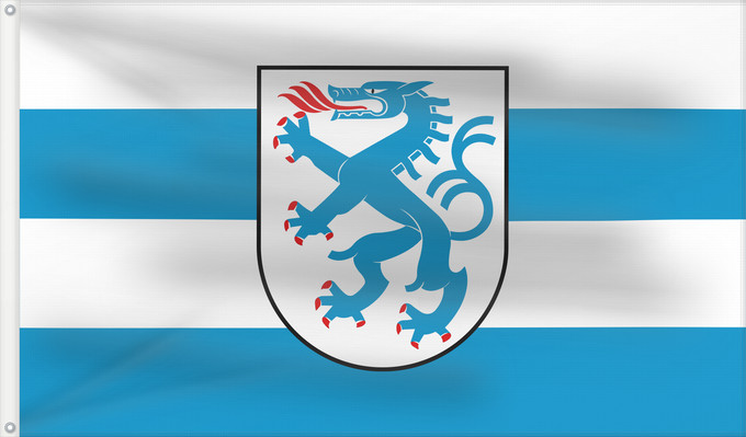 Bandera, con dos ojales metálicos y lado del asta reforzado: Ingolstadt (Oberbayerns Städte)