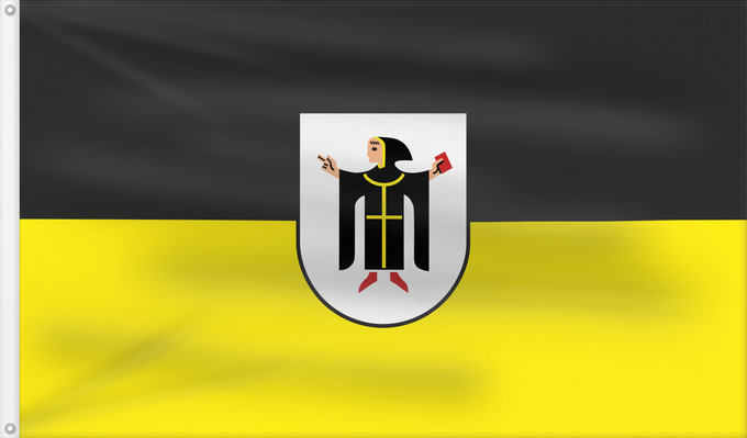 Bandera, con dos ojales metálicos y lado del asta reforzado: München, Landeshauptstadt (Landeshauptstadt München)