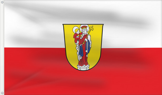Bandera, con dos ojales metálicos y lado del asta reforzado: Altötting, St (Inn-Salzach)