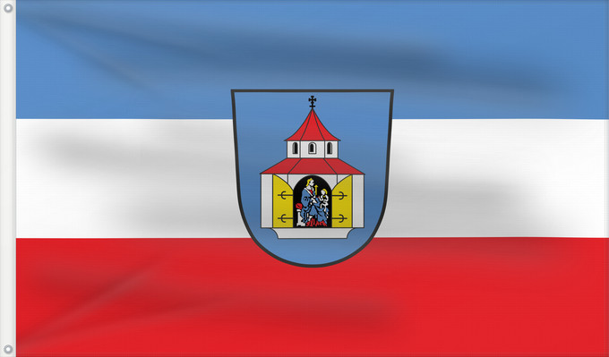 Bandera, con dos ojales metálicos y lado del asta reforzado: Neuötting, St (Inn-Salzach)