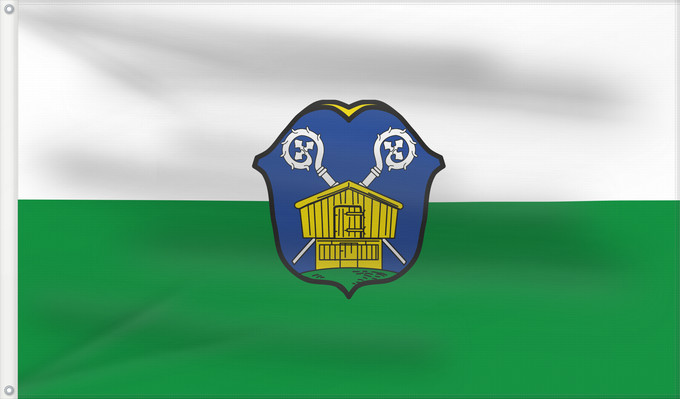 Bandera, con dos ojales metálicos y lado del asta reforzado: Bischofswiesen (Berchtesgadener Land)